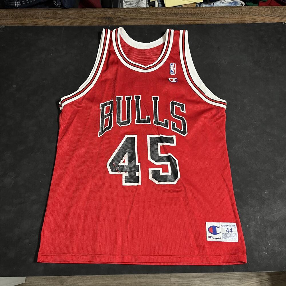 Vintage Chicago Bulls Jersey Mens 44 NBA Basketball Michael Jordan 45 Champion
